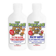Load image into Gallery viewer, PawLab PLUS™ 300ml Urine Stain &amp; Odour Remover + Healthy Habitat Disinfectant Super Concentrate - Starter Pack