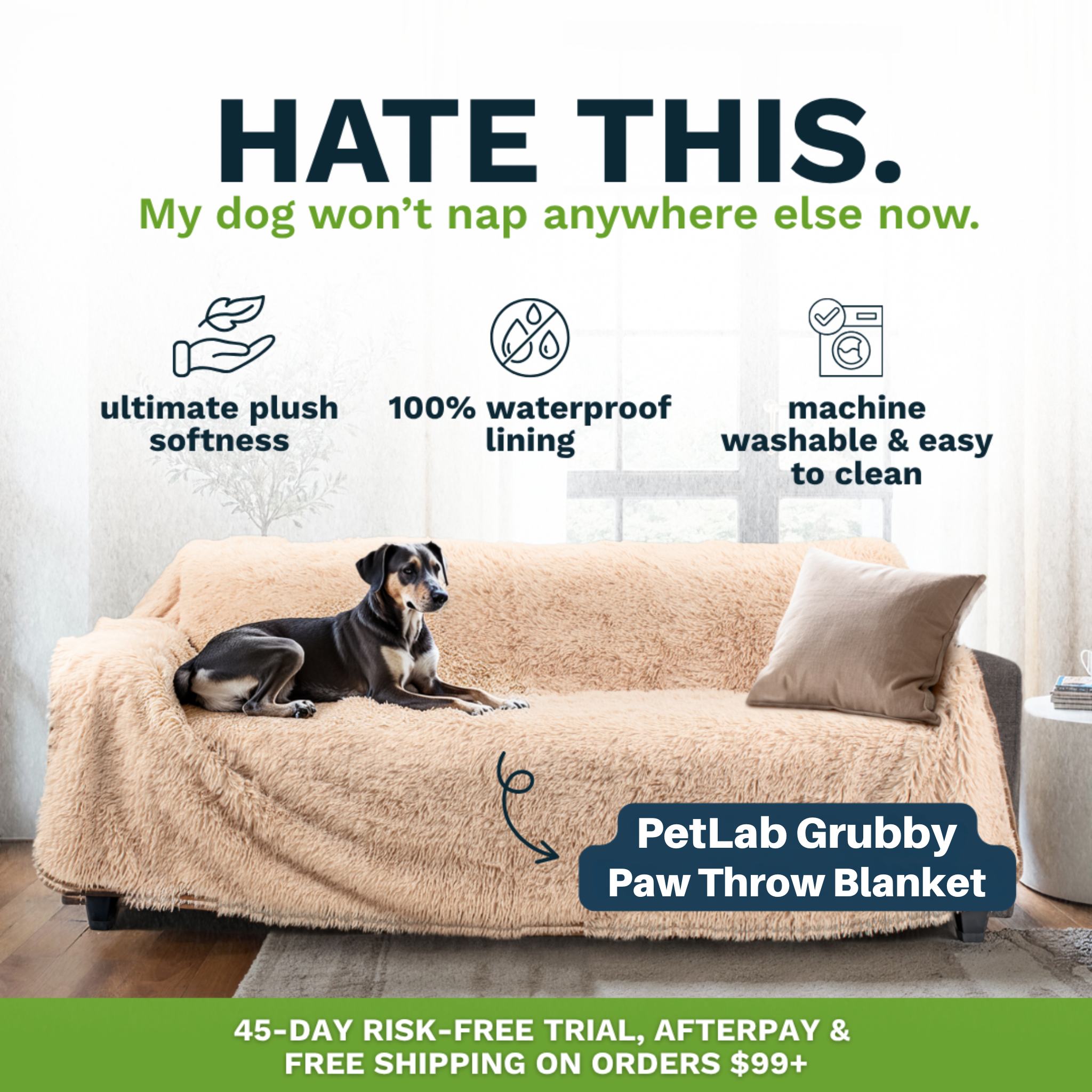 PawLab GrubbyPaw Throw Blanket